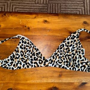 J.Crew Factory Leopard Print Bikini Top Sz L